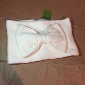 Kate Spade Gathered Bow Neckwarmer cream Scarf